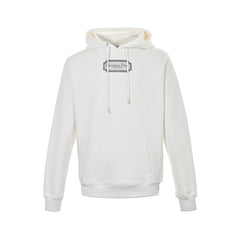 Embroidered silver logo hoodie