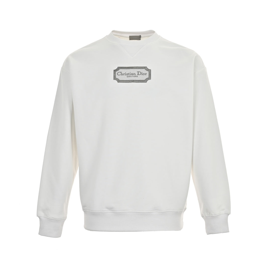 Silver label embroidered logo crew neck sweatshirt