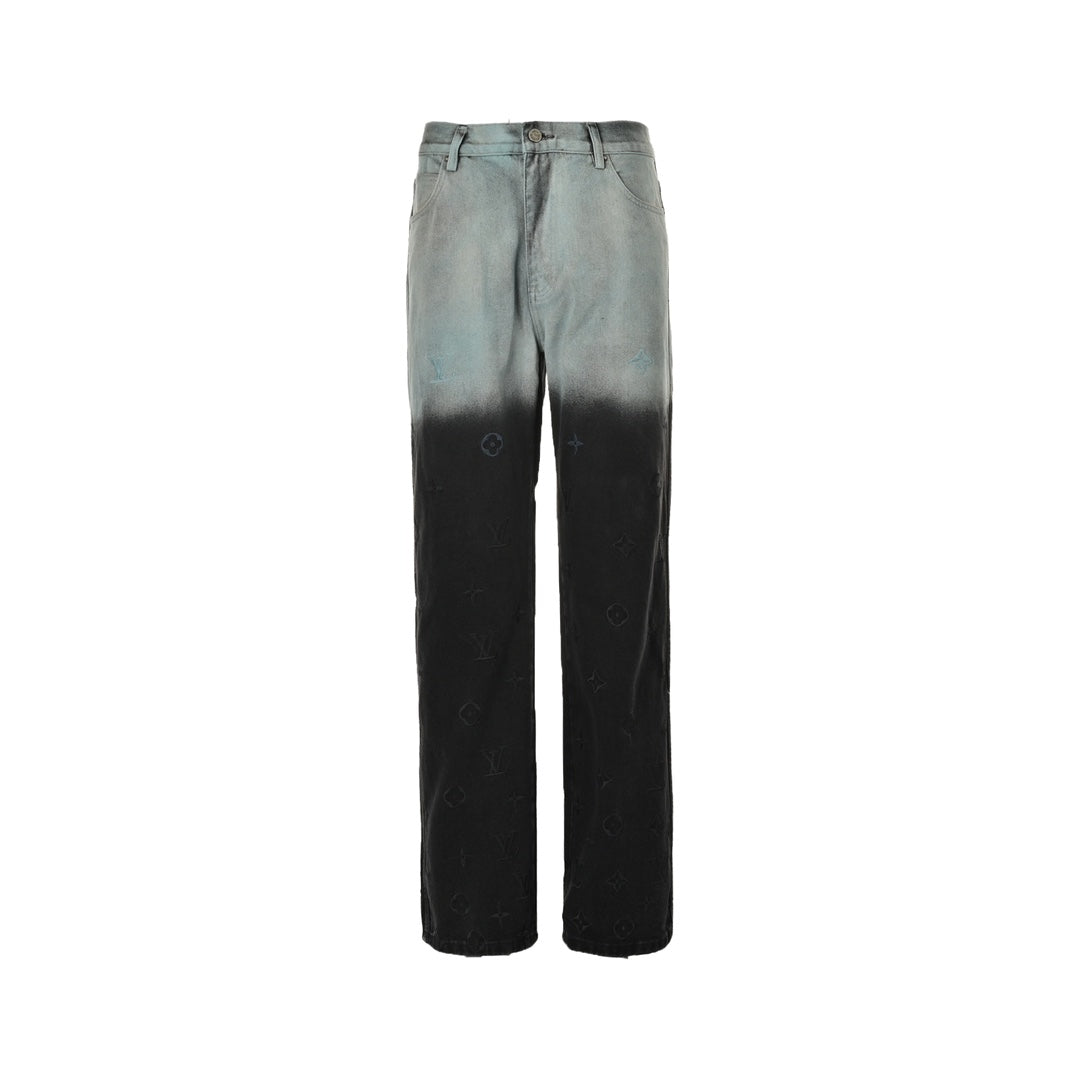 24Fw Embroidered Floral Gradient Wash Jeans