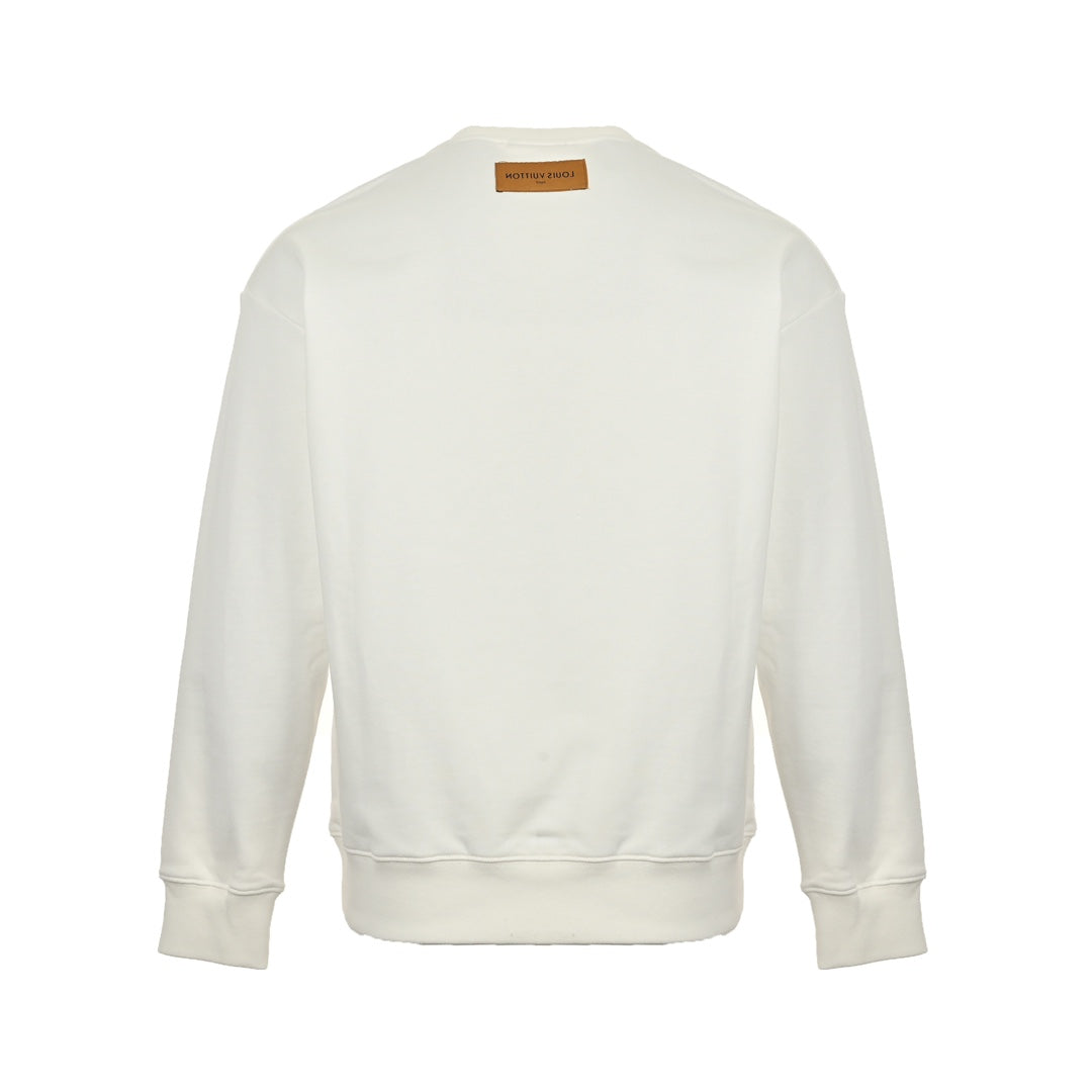 Embossed presbyopic round neck sweatshirt