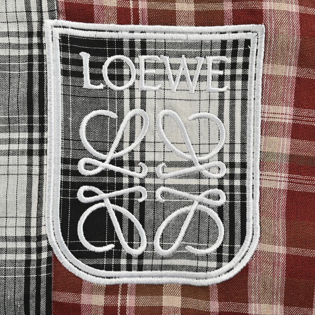 plaid panel long sleeve shirt