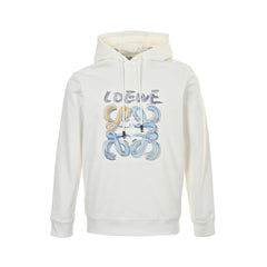 Line logo embroidered hooded sweatshirt