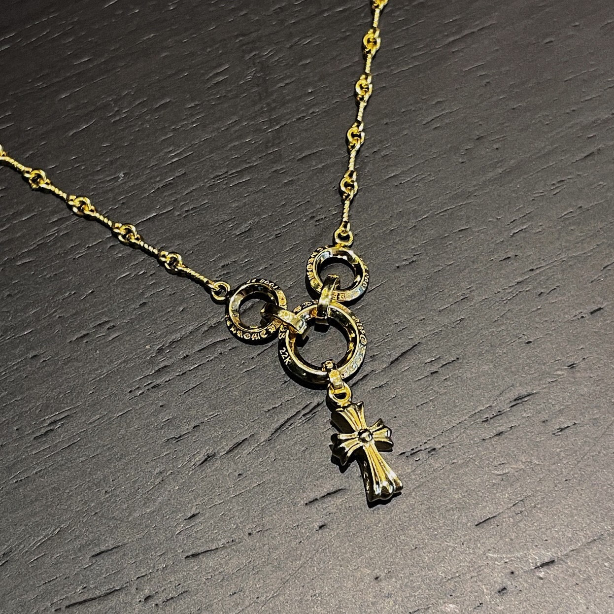 🔥🔥🔥24FW NEW CHHES three-ring small cross necklace