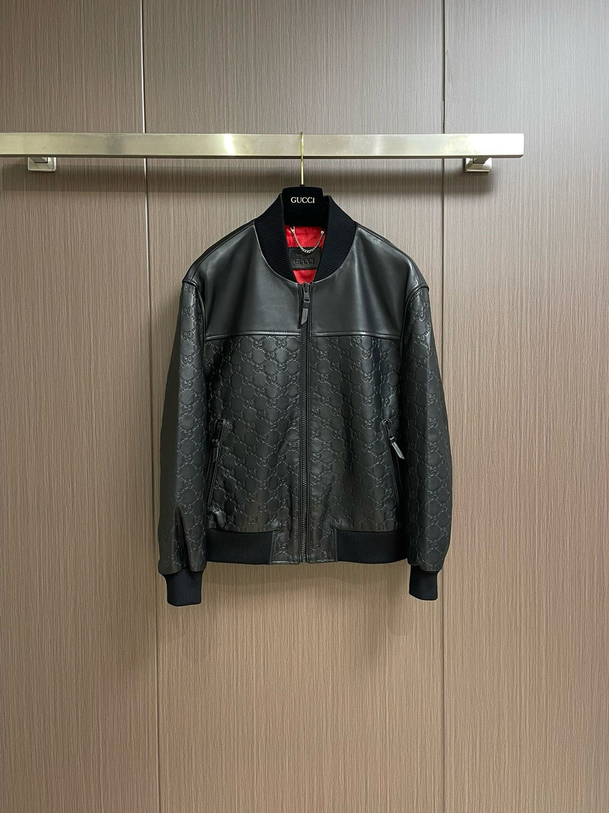 Embossed leather jacket