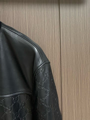 Embossed leather jacket