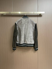 given rhombus leather jacket