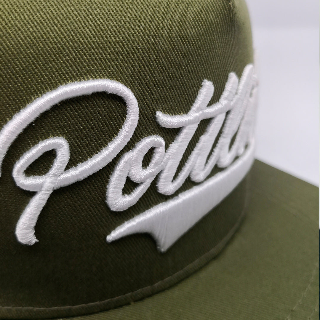 POTTLIEBE Snapback - Olive Blanc