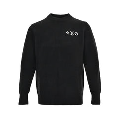 embroidered logo crew neck sweater