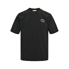 White ring double G embroidered short sleeves