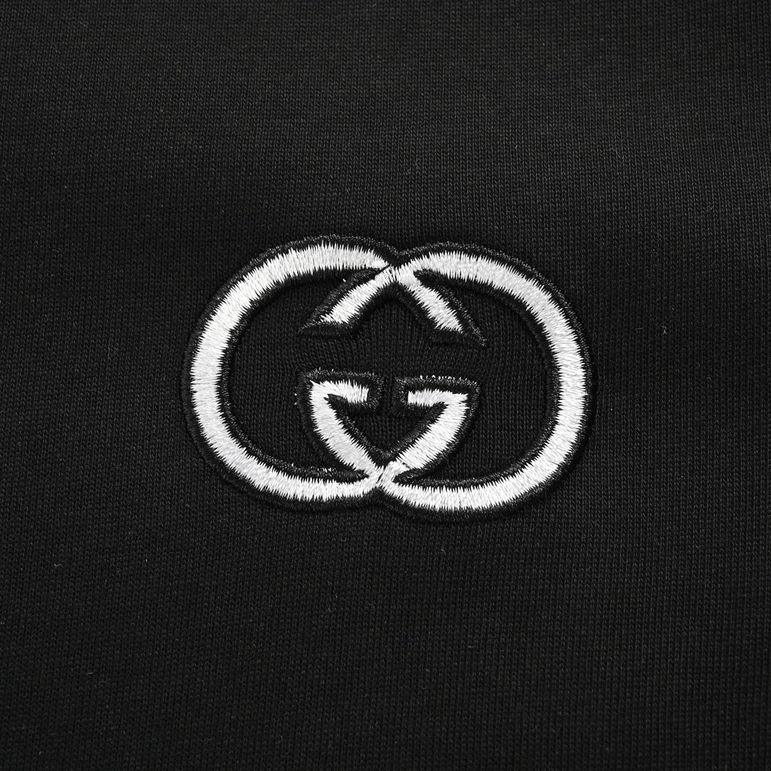 White ring double G embroidered short sleeves