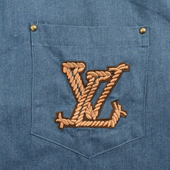 Hemp rope embroidered letter logo denim suit