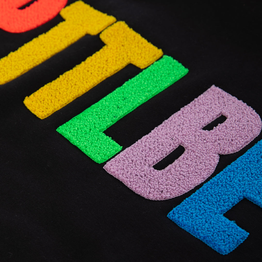 Sweat à capuche "Rainbow" noir