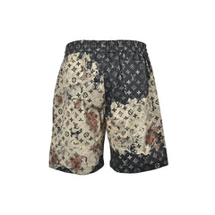 All over print denim shorts