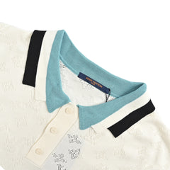 Hollow old pattern jacquard knitted Polo short sleeves