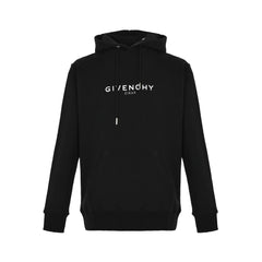 Reverse letter print hooded sweatshirt