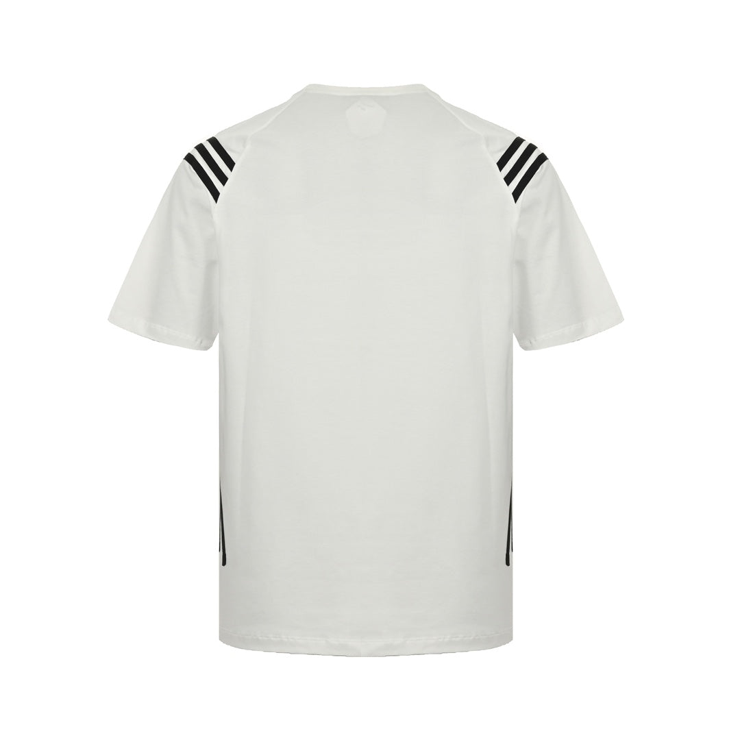 Spliced letter print crew neck short sleeves