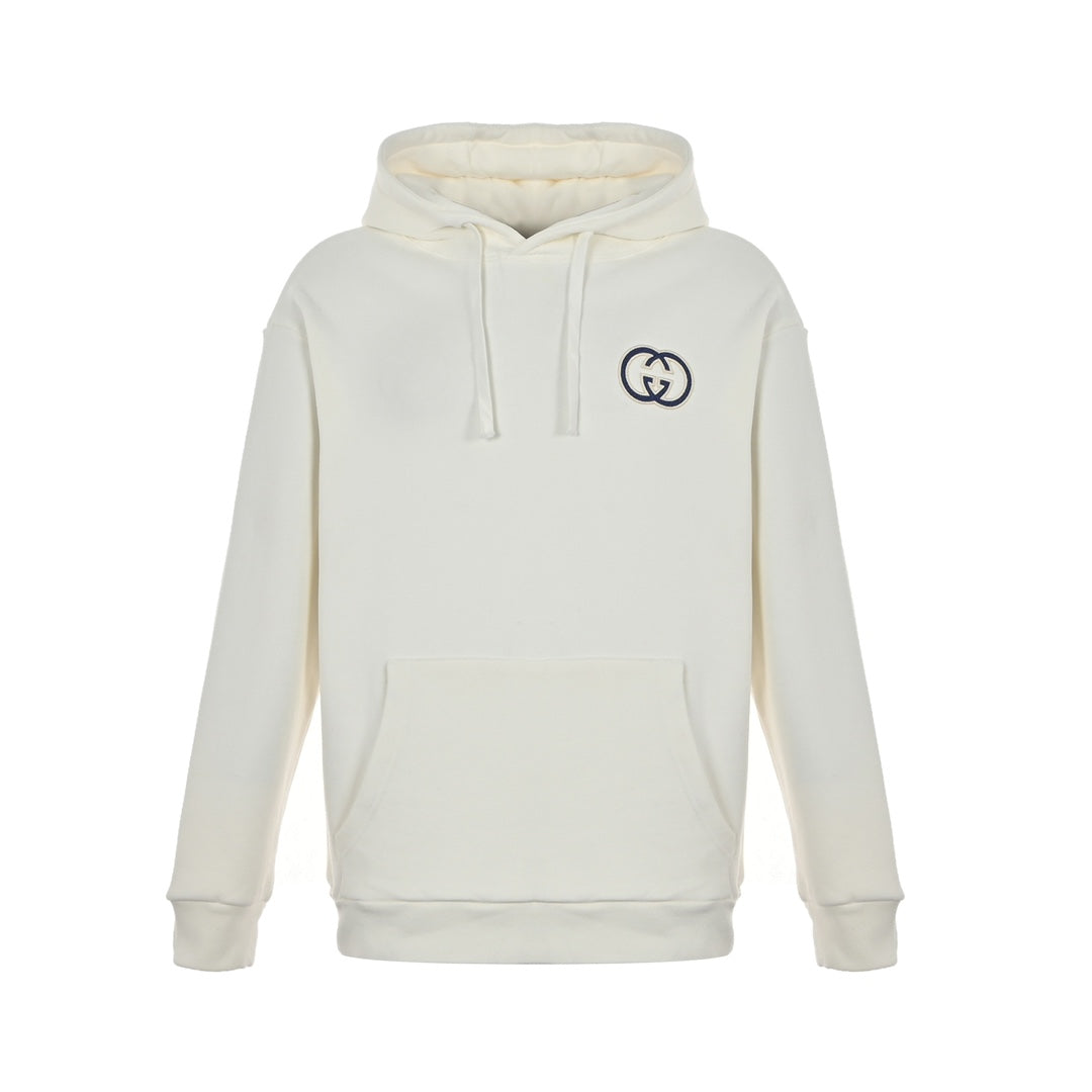 Double G embroidered logo hooded sweatshirt