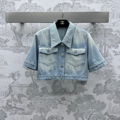 Veste en denim courte Double C