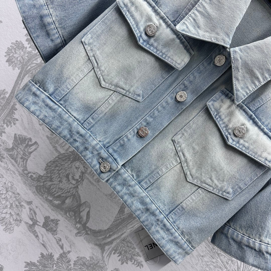 Veste en denim courte Double C