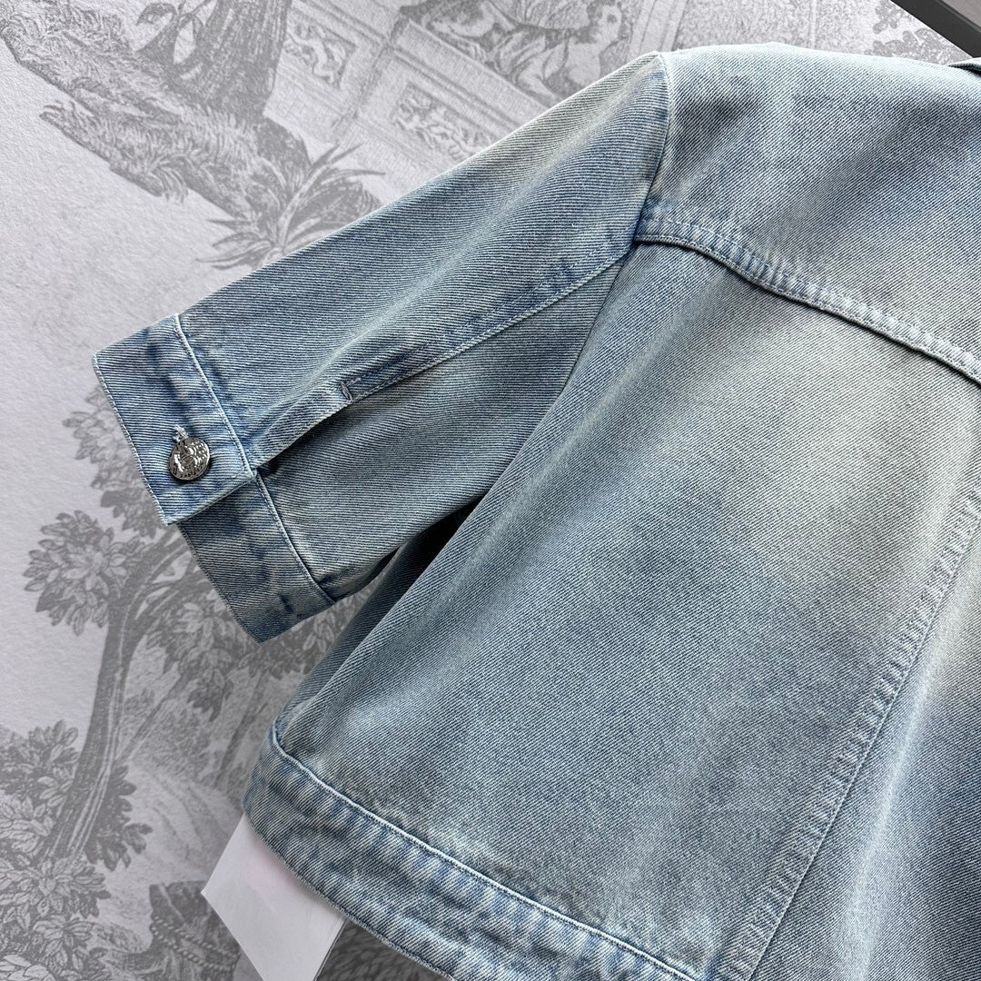 Veste en denim courte Double C