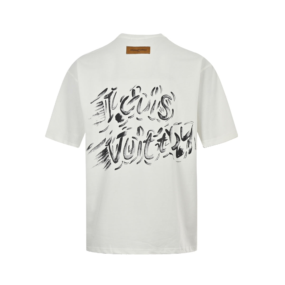 Hand drawn letter graffiti short sleeved